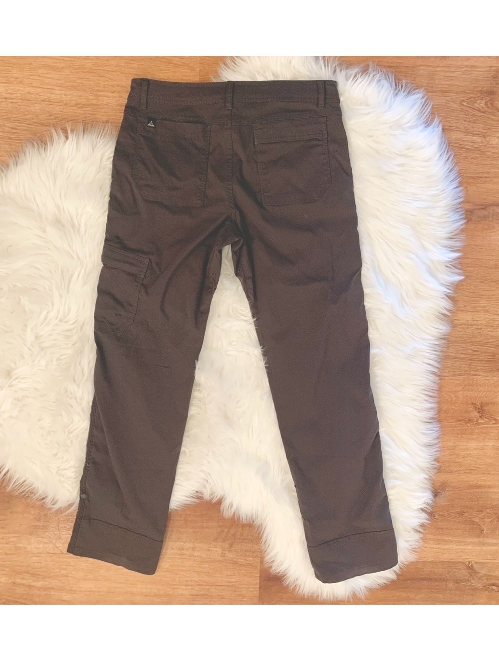 PrAna ORIGINAL Stretch Zion Pant Snap Roll Up Med x 32 1/2” Charcoal Gray Hiking - Picture 2 of 16